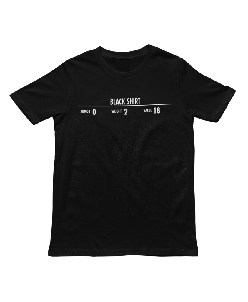 Skyrim Black Shirt Tee