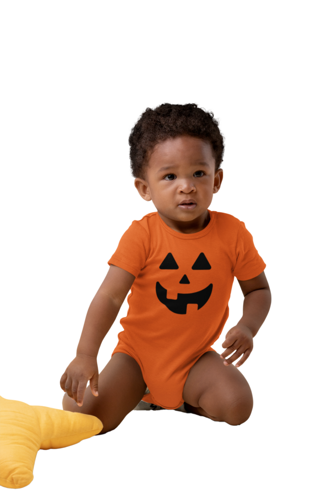 Pumpkin Face Baby Bodysuit